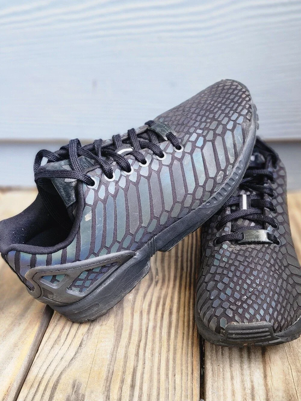 Adidas Flux reflective snakeskin Sz 8